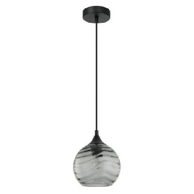 marbre pendant lamp light interior es od170mm h180mm wine glass smokey black wavy glass