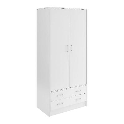 marcus wooden wardrobe clothes rack organizer storage 2-doors white