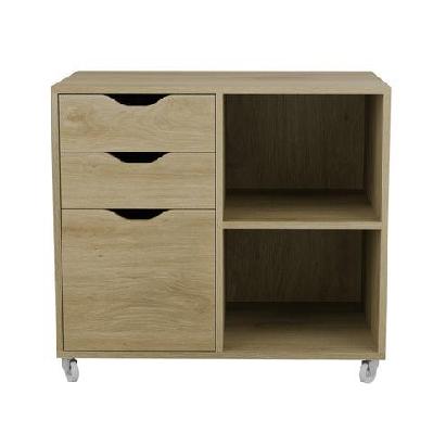 marias mobile filing cabinet office storage caddy 3-drawers oak