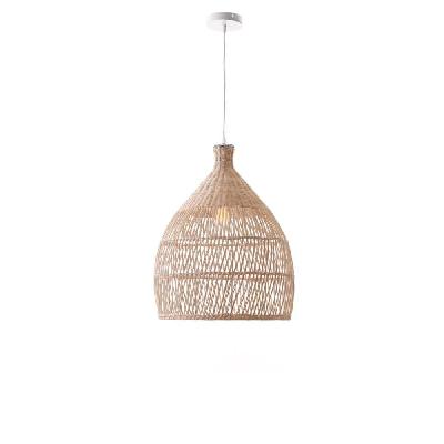 marie rattan modern elegant pendant lamp ceiling light - white