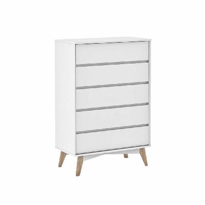 marissa chest of 5-drawers tallboy - white