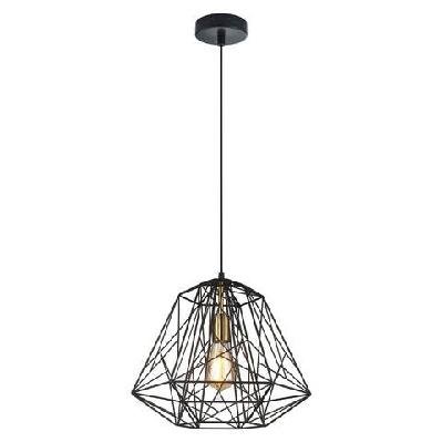 marte pendant lamp light interior es 72w black iron cage with antique brass od395 x h350