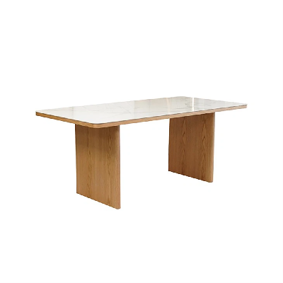 marve rectangular sintered stone marble looking kitchen dining 180cm white/natural