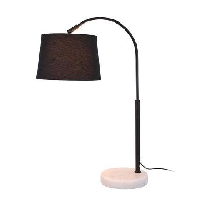 mason arc curved table desk lamp marble base - black