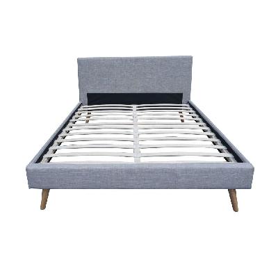 designer modern fabric bed frame double size - grey