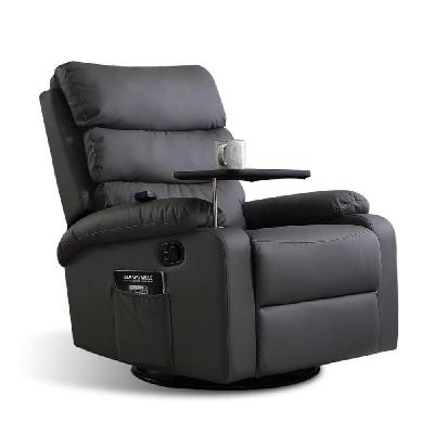 massage chair recliner chairs heated lounge sofa armchair 360 swivel grey