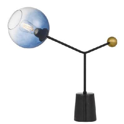 matilda modern table desk lamp light glass metal black antique gold blue