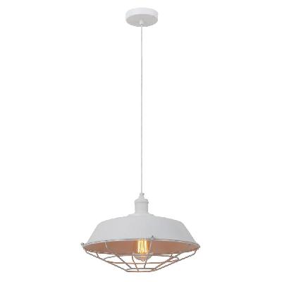 matrix pendant lamp light interior es white dome with cage od360mm