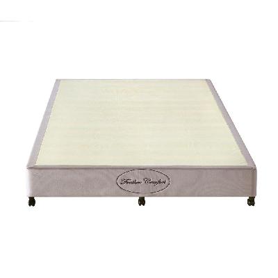 mattress base ensemble king size solid wooden slat in beige with removable cover