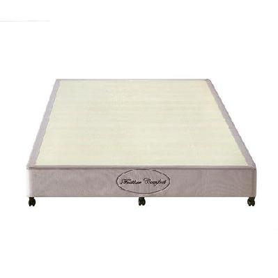 mattress base ensemble king size solid wooden slat in beige with removable cover