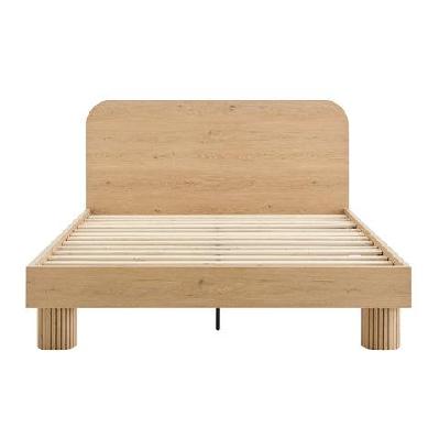 mayim scandinavian woodgrain bed frame with headboard queen size oak