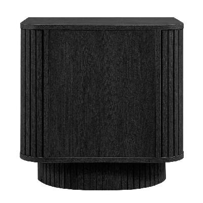 mayim scandinavian woodgrain nightstand bedside unit side table 1-door black