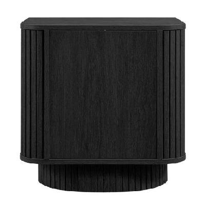 mayim scandinavian woodgrain nightstand bedside unit side table 1-door black