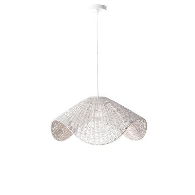 mclean rattan modern elegant pendant lamp ceiling light - white