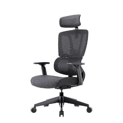 mecca ergonomic double mesh back and fabric seat manager computer office task chair - black