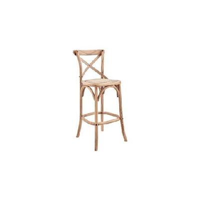 melrose cross back wooden kitchen counter bar stool rattan seat - oak/natural natural