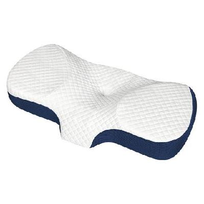 memory foam pillow – orthopedic neck support, ergonomic slow rebound cushion with breathable washable pillowcase (blue)