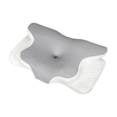 ergonomic memory foam pillow – neck and shoulder support for side, back and stomach sleepers (grey)