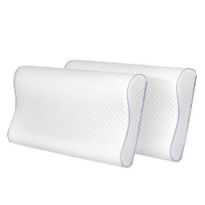 2x bamboo charcoal memory foam pillows | orthopedic support for neck and shoulder pain
