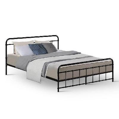 metal bed frame queen size platform foundation mattress base leo black