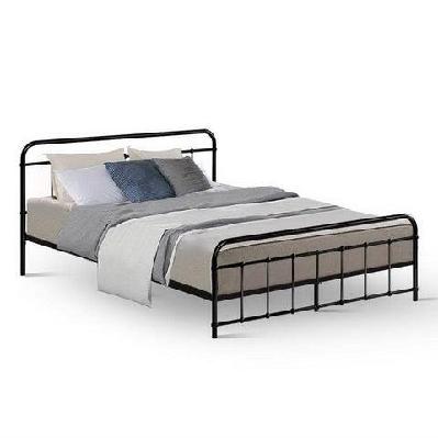 metal bed frame queen size platform foundation mattress base leo black