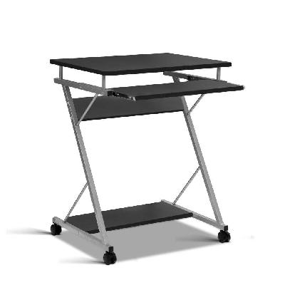 metal pull out table desk - black