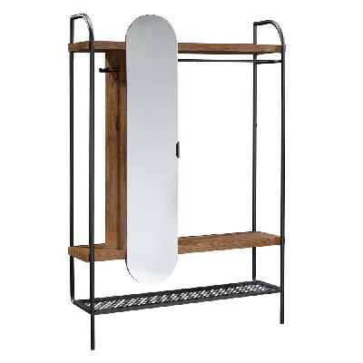 metal wooden country industrial hanging wardrobe clothes coat rack vintage oak