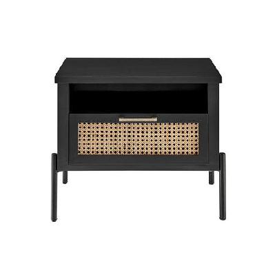 mia bedside nightstand side table - black black