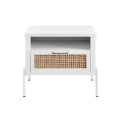 mia bedside nightstand side table - white white