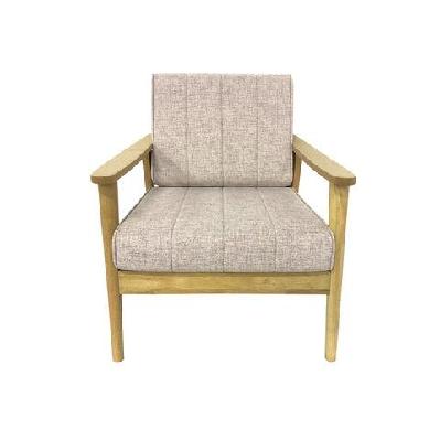 mia scandinavian fabric accent armchair wooden frame - light dusk