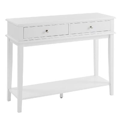 mika wooden hall console table w/ 2-drawer - white