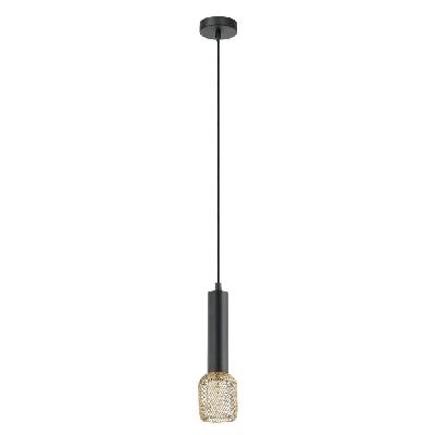 mikro pendant lamp light interior ses od75mm h250mm cylinder matte black with brass mesh