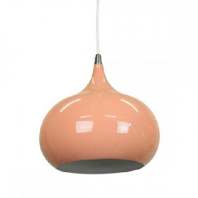 mini kirby inverted bowl metal pendant light lamp - beige red
