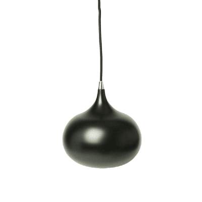 mini kirby inverted bowl metal pendant light lamp - black