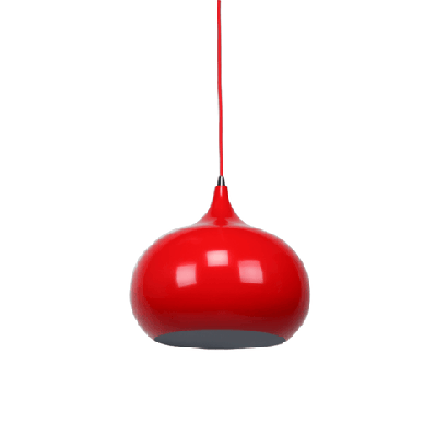 mini kirby inverted bowl metal pendant light lamp - flame red