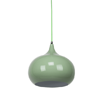 mini kirby inverted bowl metal pendant light lamp - light lamp green