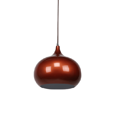 mini kirby inverted bowl metal pendant light lamp - pearl copper
