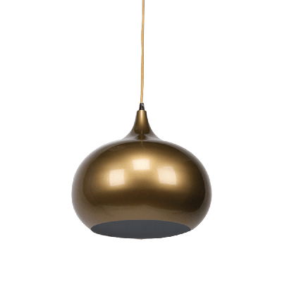 mini kirby inverted bowl metal pendant light lamp - pearl gold