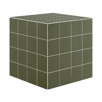mireya wooden cube nightstand bedside storage table olive green
