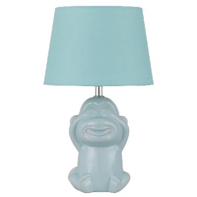 misaru modern table desk lamp light fabric ceramic blue gloss