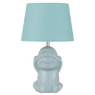 misaru modern table desk lamp light fabric ceramic blue gloss