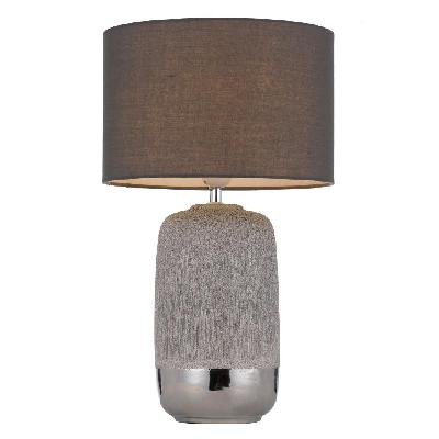 misty modern table desk lamp light fabric ceramic silver grey sparkles