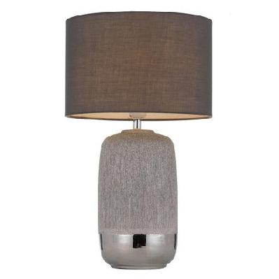 misty modern table desk lamp light fabric ceramic silver grey sparkles