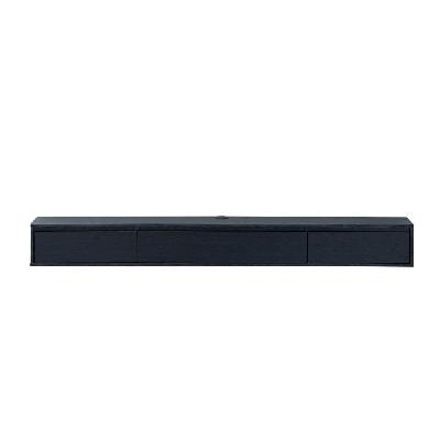 moby wooden floating entertainment tv unit 180cm 2-drawers black
