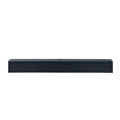 moby wooden floating entertainment tv unit 180cm 2-drawers black