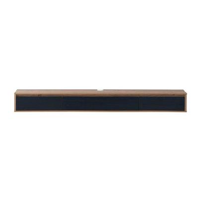 moby wooden floating entertainment tv unit 180cm 2-drawers black/oak