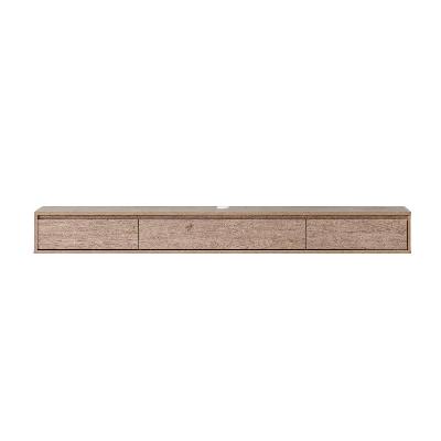 moby wooden floating entertainment tv unit 180cm 2-drawers oak