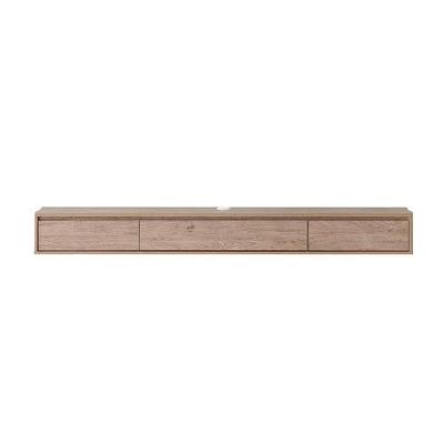 moby wooden floating entertainment tv unit 180cm 2-drawers oak