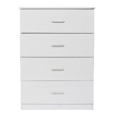 modern 4-drawer chest tallboy storage cabinet - white