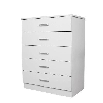 modern 5-drawer chest tallboy storage cabinet - white